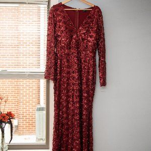 Baltic Born Scarlett Sequin Gown in Merlot, Size XL